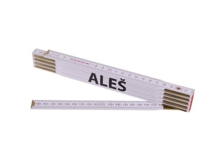 Metr skládací 2m ALEŠ (PROFI,bílý,dřevo)