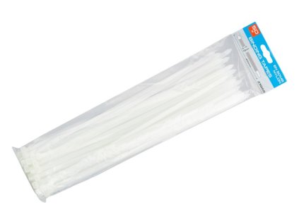 Pásky vázací 400x7.6mm 50ks bílá