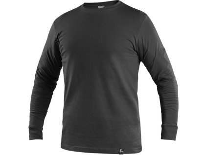 Pánské tričko s dlouhým rukávem PETR, černé (potisk), vel. 4XL (Velikost 4XL)