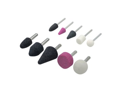 Sada tělístek brusných rotačních, 10 ks, stopka 3/6mm | 07-01-9101
