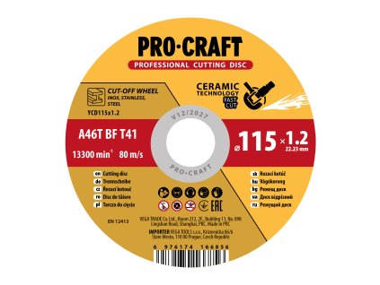 6734 keramicky rezny kotouc procraft ysd115x10 ysd115x10