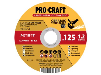 Keramický řezný kotouč Procraft YСD125x1.2 | YCD125x1.2