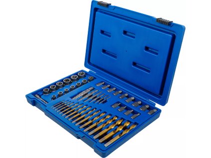 Vytahováky zalomených šroubů a poškozených matic, 49 ks, 2 - 18 mm - B70329