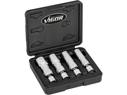 Nástrčné klíče na svíčky, kloubové, 3/8", 14, 16, 18, 20,8 mm, - V7002/4