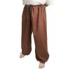 Bavlněné kalhoty široké - hnědé - Velikost: S (Velikost S)