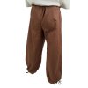 Bavlněné kalhoty široké - hnědé - Velikost: S (Velikost S)
