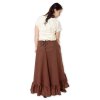 Dámská sukně s volánem - hnědá - Velikost: S (Velikost S)
