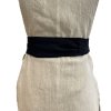 Dámský lněný opasek - černý - Velikost: S (Velikost S)