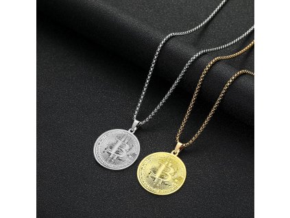 Přívěšek Bitcoin s řetízkem