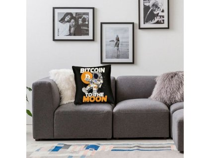 Polštář 40 × 40 cm s motivem Bitcoin, stylový a odolný doplněk pro moderní interiér.