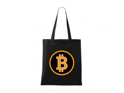 Černá textilní taška Bitcoin ze 100% bavlny