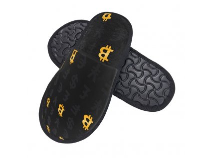 KL024 Pantofle Bitcoin (černé) 2