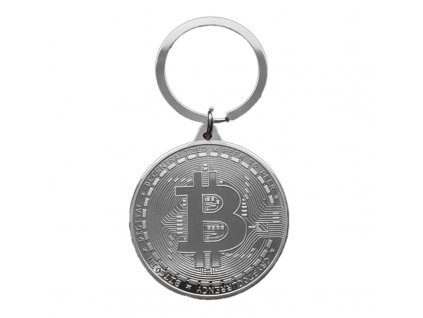 KL009 Přívěšek na klíče Bitcoin (stříbrný) 1