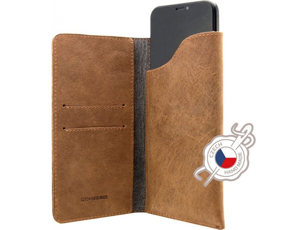 Kožené pouzdro FIXED Pocket Book pro Apple iPhone