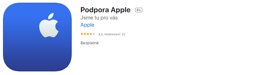 Apple podpora v aplikaci