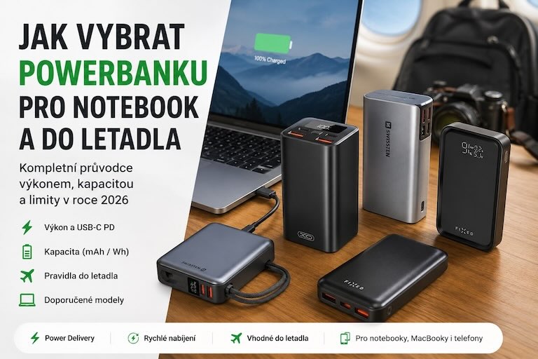 Jak vybrat powerbanku pro notebook a do letadla