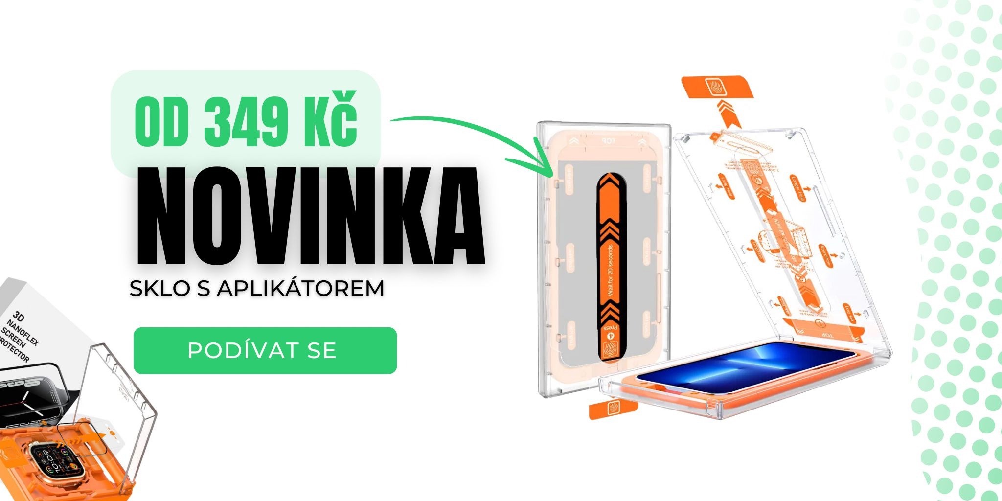 Kvalitní tvrzené sklo s aplikátorem pro iPhone a Samsung
