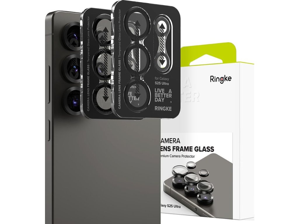 Ochranné sklo na čočku fotoaparátu RINGKE CAMERA FRAME PROTECTOR 2-PACK GALAXY S25 ULTRA BLACK