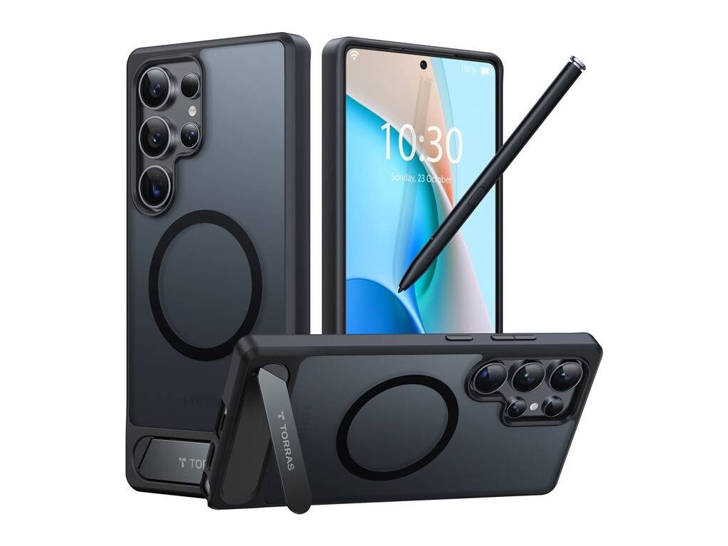 Puzdro na telefón Torras Pstand Series na Samsung S25 Ultra (čierne)