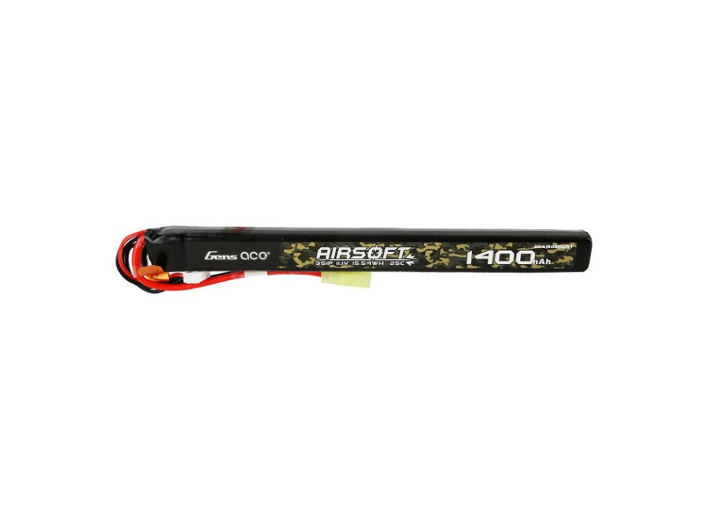 Gens ace 25C 1400mAh 3S1P 11.1V Airsoft Gun Lipo baterie s mini Tamiya konektorem