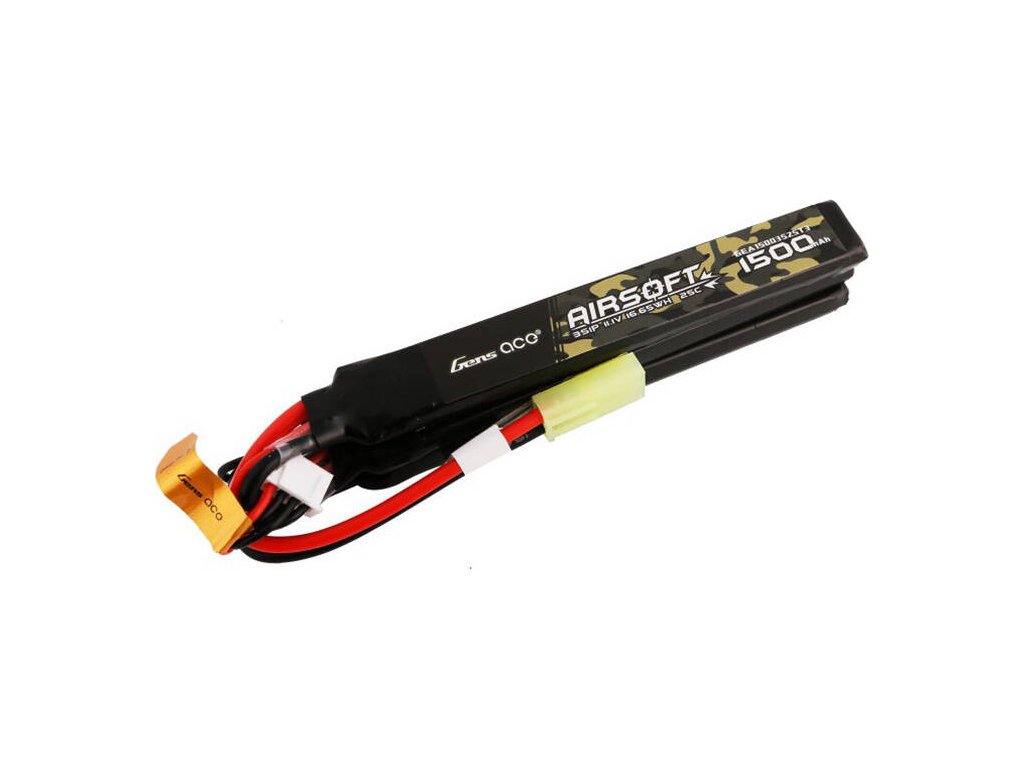 Gens ace 25C 1500mAh 3S1P 11.1V Nunchuck 3X Airsoft Gun Lipo baterie s mini Tamiya konektorem