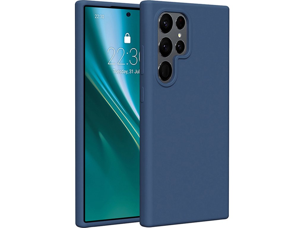 Silikónový obal Etteri pre Samsung Galaxy S25 Ultra tmavomodrý
