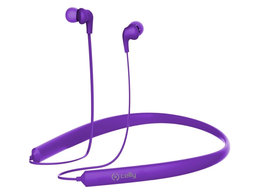 Bluetooth ergonomické stereo slúchadlá CELLY NECK, dlhá výdrž batérie, multipoint, fialová
