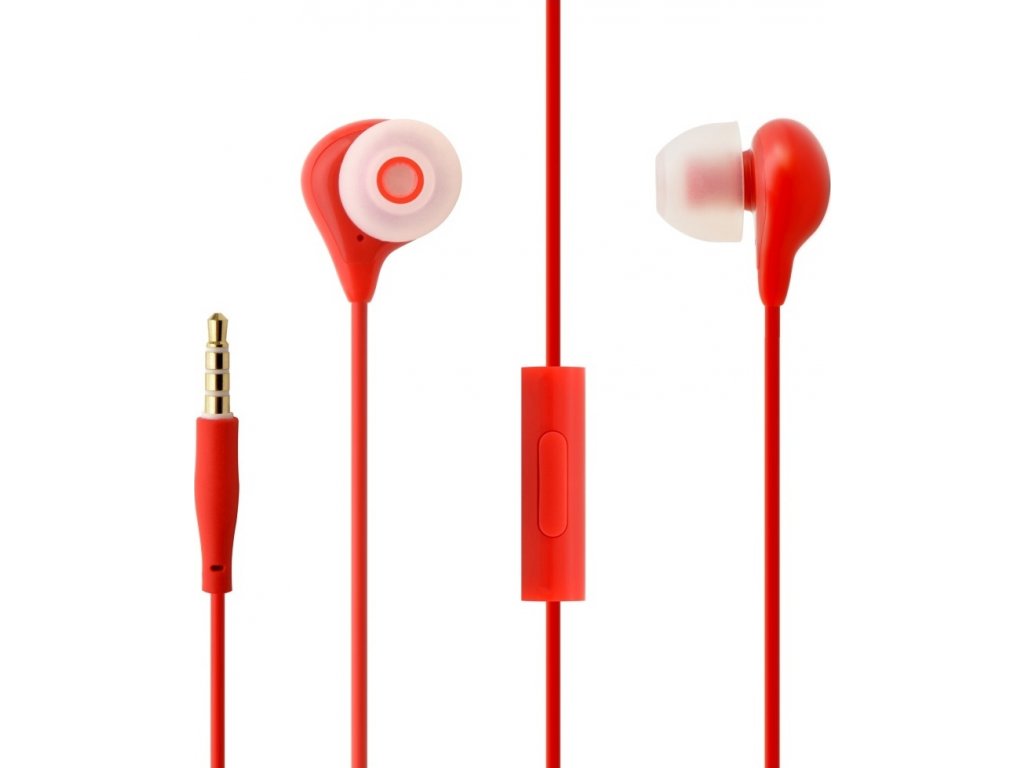 Voděodolná in-ear sluchátka s mikrofonem FIXED EGG1, IPX3, červená