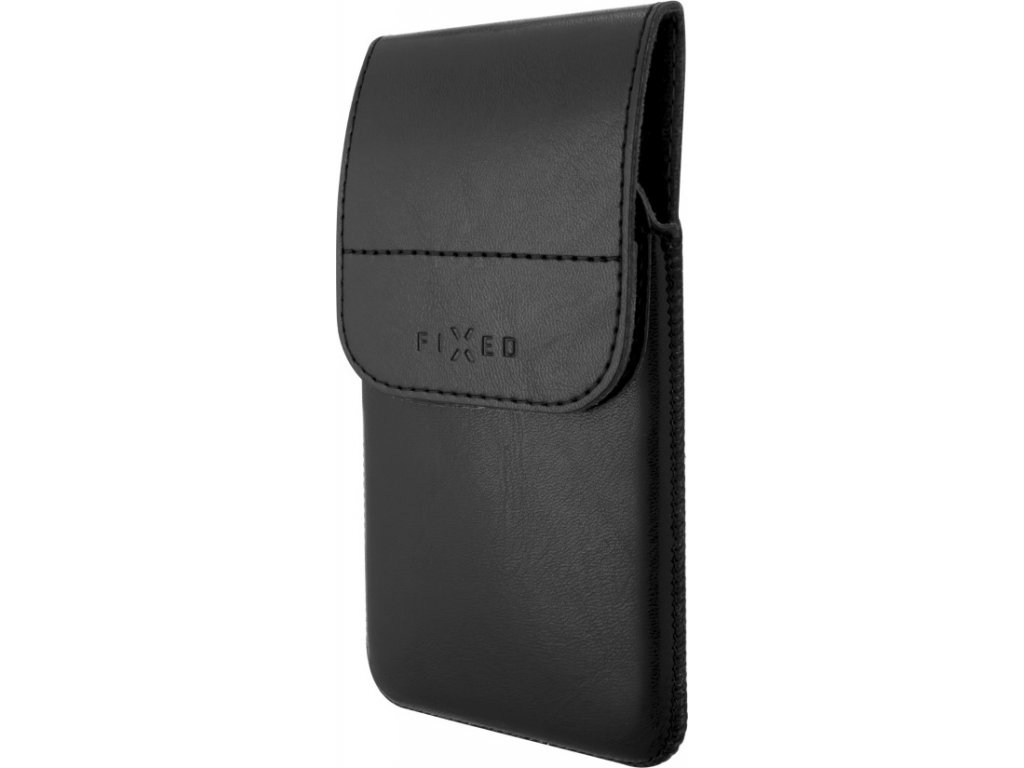 Pouzdro FIXED Pocket s klipem, PU kůže, velikost 4XL, černé