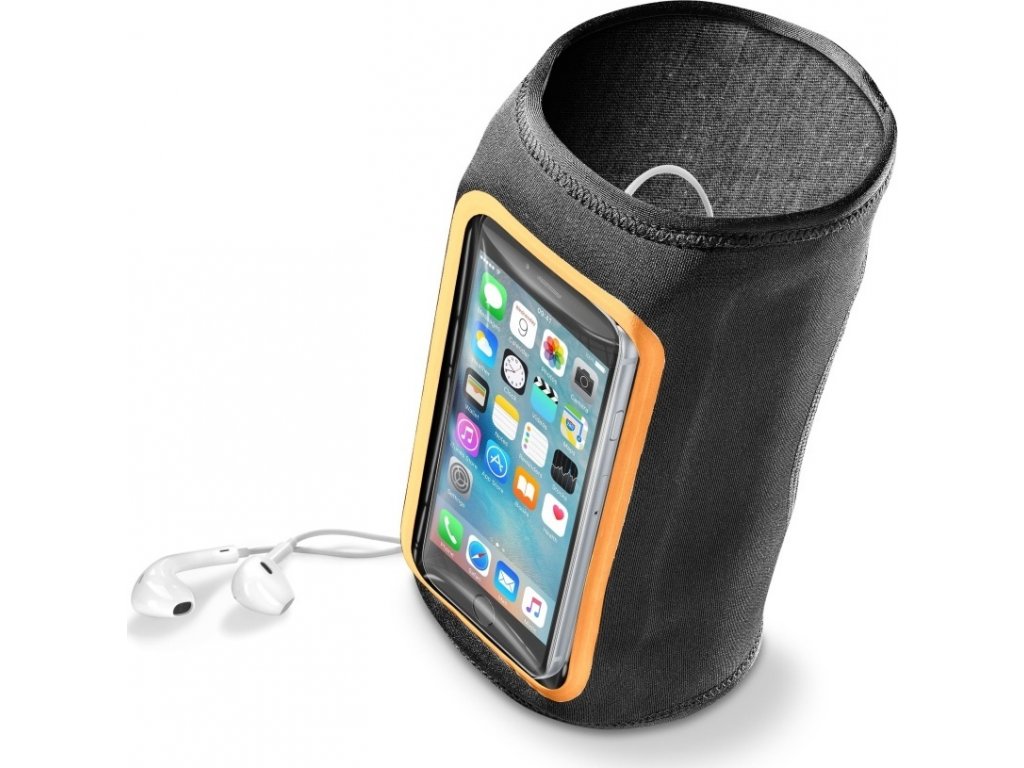 Športové neoprénové púzdro CellularLine ARMBAND FLEX, SUMMER EDITION, do veľkosti 5,2", čierne