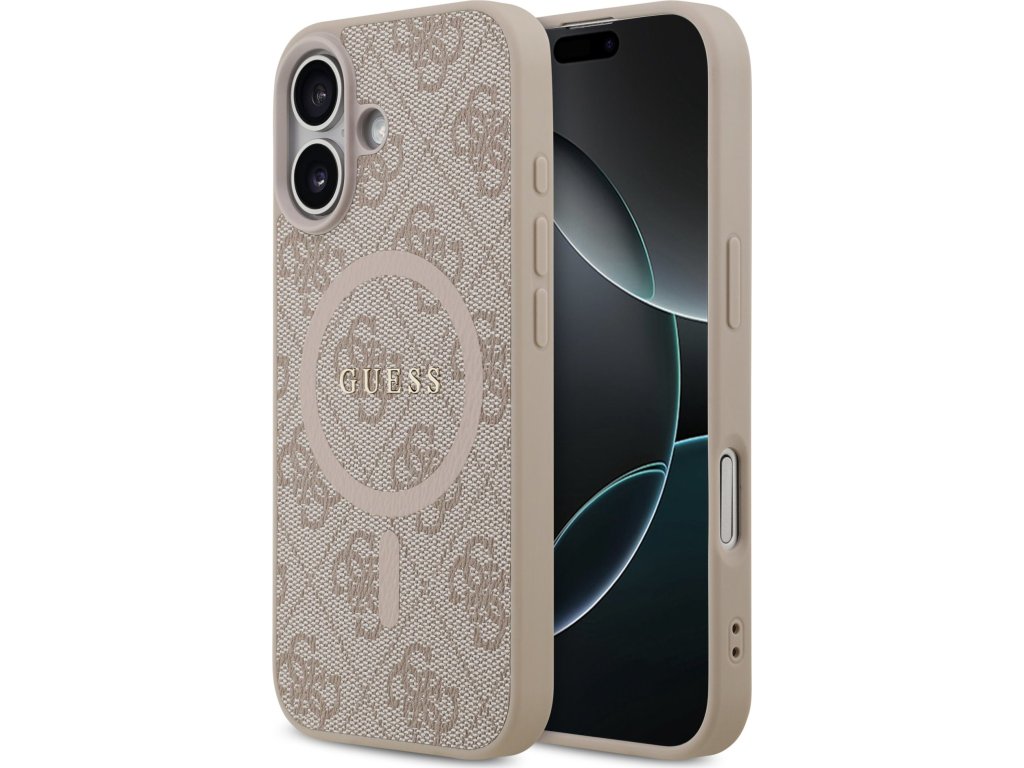 Guess PU Leather 4G Colored Ring MagSafe Zadný Kryt pre iPhone 17 Pink