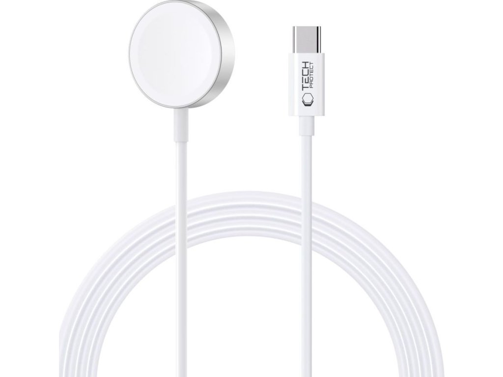 TECH-PROTECT ULTRABOOST MAGNETIC CHARGING TYPE-C CABLE 120CM NABÍJECÍ KABEL PRO APPLE WATCH, WHITE