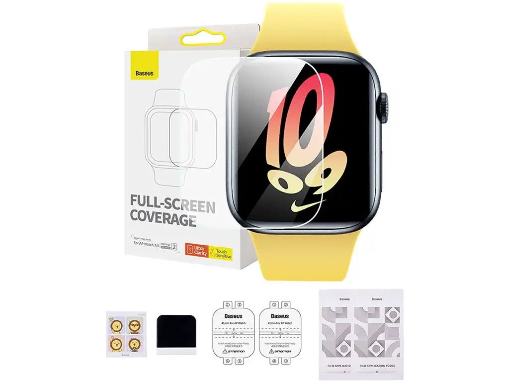 Ochranná fólia Baseus 41 mm pre hodinky Apple Watch 7/8, číra