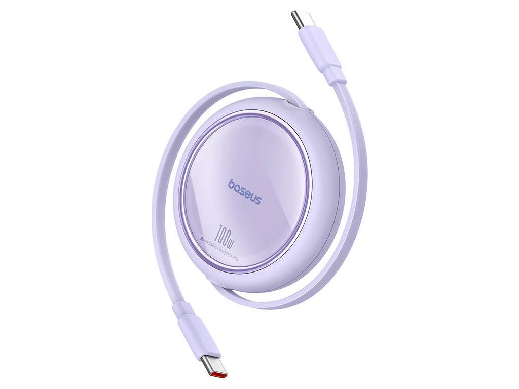 Baseus Free2Draw Mini Retractable Charging Cable Type-C to Type-C 100W 1m Nebula Purple