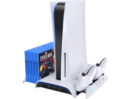 Chladicí stanice PS5 a nabíječka pro dva ovladače Kiwi Home PB01 White