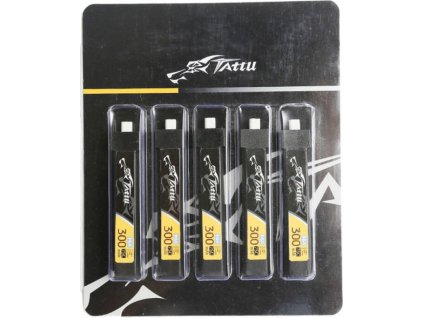 Tattu LiPo 300mAh 3,8V 75C 1S1P HV BT2.0.5 baterie (5ks)