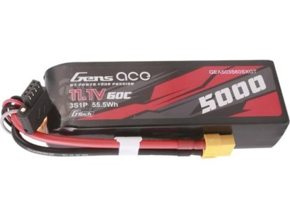 Gens ace G-Tech 5000mAh 11.1V 60C 3S1P Short-Size Lipo s konektorem XT60