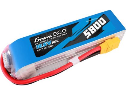 Gens ace 5800mAh 60C 18,5 V 5S1P Lipo Battery Pack s konektorom XT90