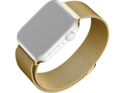 Síťovaný nerezový řemínek FIXED Mesh Strap pro Apple Watch 42/44/45/46/49mm, zlatý