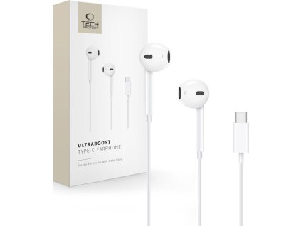 TECH-PROTECT ULTRABOOST TYPE-C EARPHONE CORE WHITE