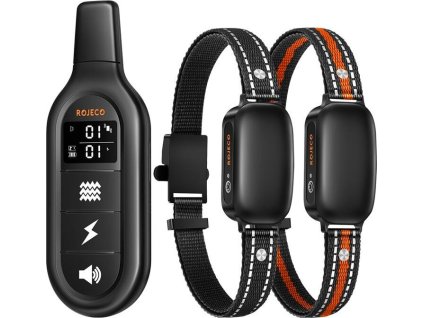 RojecoPD521 1000m výcvikový obojek pro psy se 2 obojky (černý)