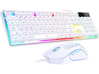 MageGee K1 drátová klávesnice + myš set (white) anglická