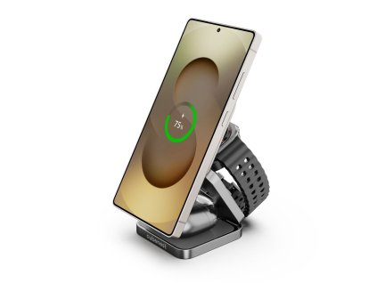 Cubenest 3v1 Qi2 Skládací bezdrátová magnetická nabíječka SQS312 Pro Samsung Watch, Grey