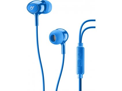 In-ear sluchátka CELLULARLINE ACOUSTIC s mikrofonem, AQL® certifikace, 3,5 mm jack, modré