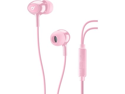 In-ear sluchátka CELLULARLINE ACOUSTIC s mikrofonem, AQL® certifikace, 3,5 mm jack, růžové