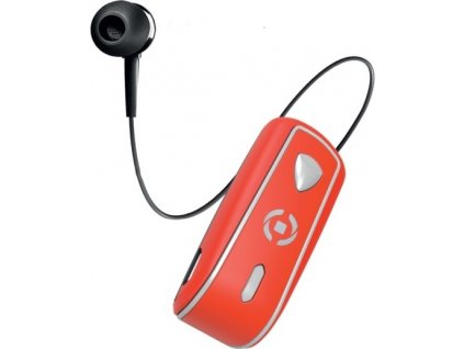 Bluetooth headset CELLY SNAIL s klipem a navijákem kabelu, červený
