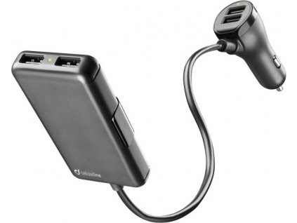 Autonabíječka Cellularline s 4 x USB, 7.2 A, černá