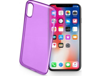 Barevné gelové pouzdro CELLULARLINE COLOR pro Apple iPhone X/XS, fialové