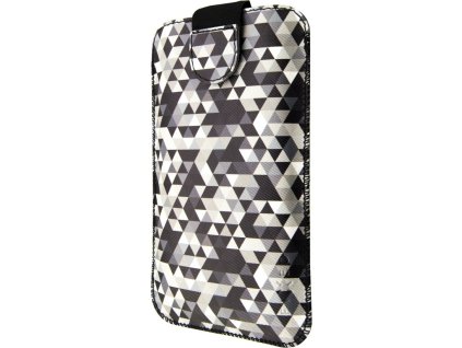 Pouzdro FIXED Soft Slim se zavíráním, PU kůže, velikost 3XL, motiv Dark Triangles