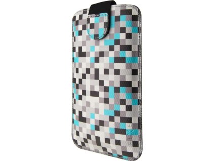 Pouzdro FIXED Soft Slim se zavíráním, PU kůže, velikost 5XL, motiv Grey Dice